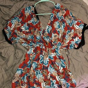 Orange Rusted Romper-Fashion Nova